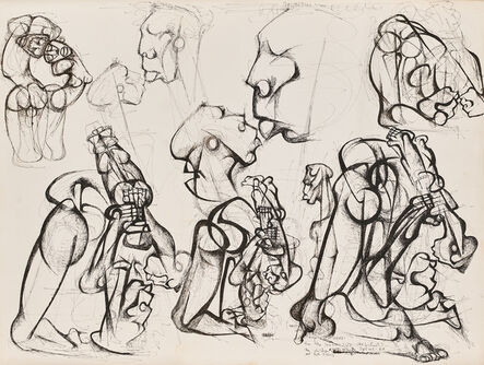 Dumile, ‘Untitled #18 (Studies for sculpture, double sided)’, ca. 1985