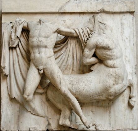 ‘Lapith Fighting a Centaur, metope relief from the Doric frieze on the south side of the Parthenon’, ca. 447-432 BCE