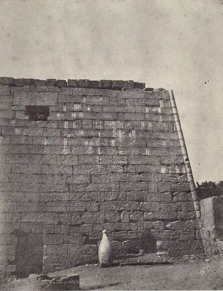 John Beasley Greene, ‘Luxor, Historic Sculptures of Pylone, Right Colossus’, 1854