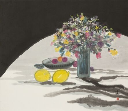 Minol Araki, ‘Table with Flower Vase, Platter of Cherries, and Lemons (MA-294)’, 1977