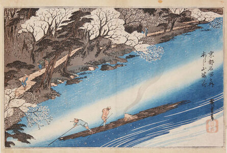 Utagawa Hiroshige (Andō Hiroshige), ‘Cherry Blossoms at Mt. Arashi’, ca. 1834