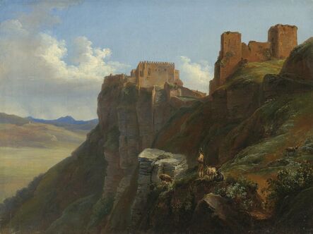 Louise-Joséphine Sarazin de Belmont, ‘View of the Castello di San Giuliano, near Trapani, Sicily’, ca. 1824/1826