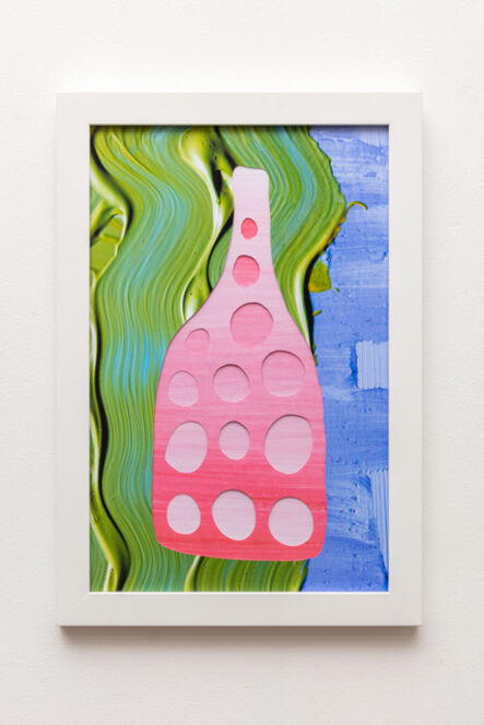 Kevin Todora, ‘Red/Pink Bottle in Green Blue Paint’, 2021