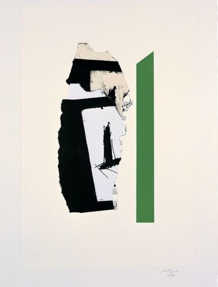 Robert Motherwell, ‘In White with Green Stripe’, 1987