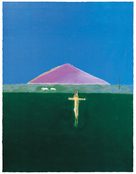 Craigie Aitchison, ‘Crucifixion and Mountain’, 2005