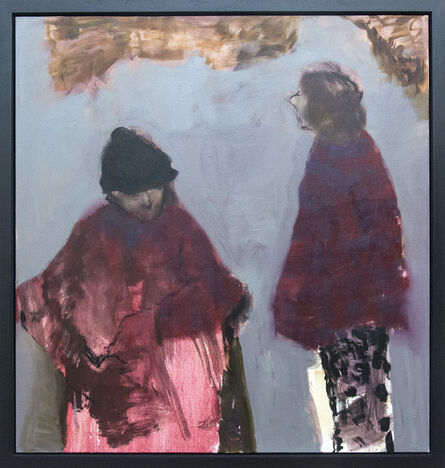Jennifer Hornyak, ‘Connecting Red With Grey - large pink, blue, brown, figurative women oil’, 2020