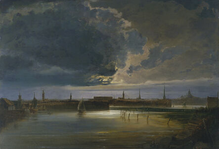 Peder Balke, ‘Moonlit View of Stockholm’, about 1850