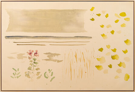 Pat Service, ‘Across the Water - calm, expressive, abstracted waterscape, acrylic on canvas’, 1981