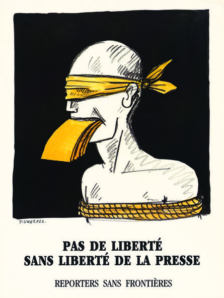 Tomi Ungerer, ‘No Freedom without Freedom of the Press’, 1962