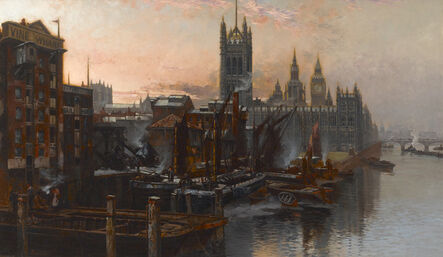 Thomas Greenhalgh, ‘A View of the Houses of Parliament from the Thames, London’, ca. 1880