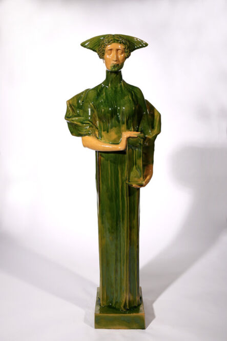 Michael Powolny, ‘A Large Glazed Pottery Figure of Fate’, 1900-1905