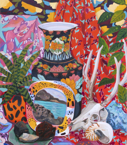 Anna Valdez, ‘Ceramic Frame with Seascape and Decorative Vase’, 2021