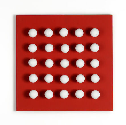 Antonio Asis, ‘Boules tactiles blanches sur fond rouge’, 1969 -2015