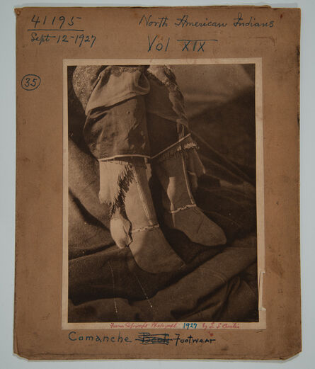Edward S. Curtis, ‘Comanche Footwear –Glass Plate Negative Envelope’, ca. 1927