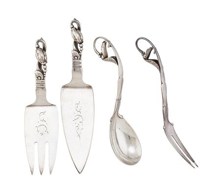 Georg Jensen, ‘Georg Jensen Sterling Silver Serving Pieces’, early 20th c.