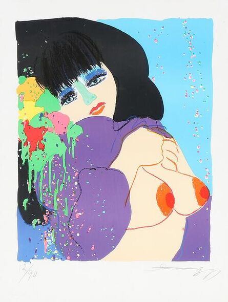 Walasse Ting 丁雄泉, ‘Nude 蓝衣美人’, 1974