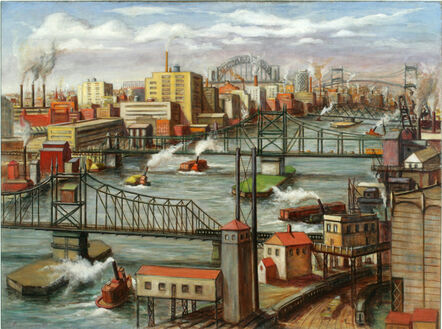 Edmund Yaghjian, ‘Tugboats on the East River’, 1937
