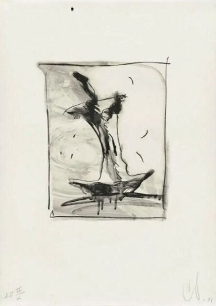 Claes Oldenburg, ‘Apple Core Black and White’, 1991