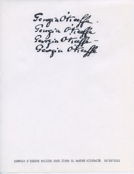 Lenka Clayton, ‘"Georgia O’Keeffe Written Four Times by Alfred Stieglitz" in the series "Typewriter Drawings"’, 2019