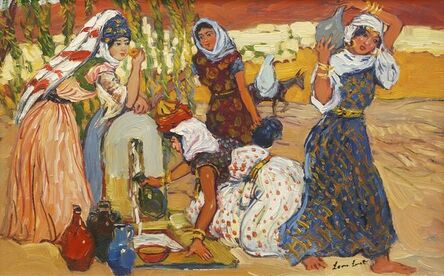Leon Luret, ‘Algerian water carriers at a well’