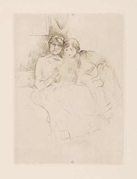 Berthe Morisot, ‘Berthe Morisot Dessinant avec sa Fille (Johnston 8)’, 1889