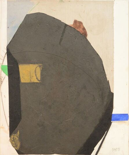 Otto Rogers, ‘Monumental Rock - intimate, cubist, abstracted landscape, mixed media on paper’, 1997