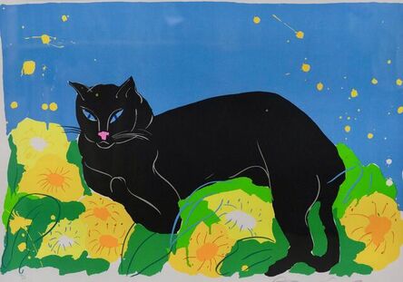 Walasse Ting 丁雄泉, ‘Black cat 黑猫’, 1981