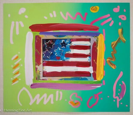 Peter Max, ‘Flag with Heart’, ca. 2000