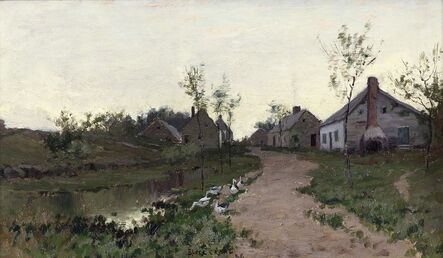 Bruce Crane, ‘Farmhouses in the Light’, ca. 1885