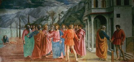 Masaccio, ‘Jesus, Saint Peter and the tax collector (Matthew 17, 24-27) (Tribute Money)’, 1426-1427