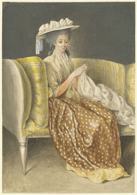 Daniel Nikolaus Chodowiecki, ‘Portrait of a Lady Sewing’