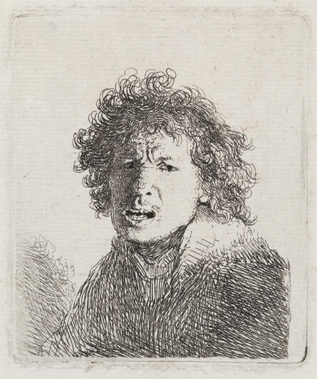 Rembrandt van Rijn, ‘Self-Portrait Open Mouthed, as if Shouting:  Bust’, 1630