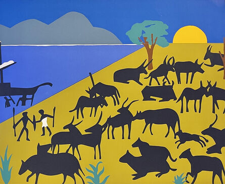 Romare Bearden, ‘Cattle of the Sun God’, 1979