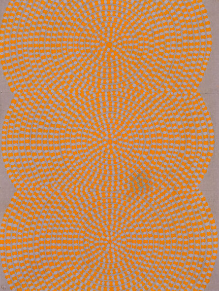Gencay Kasapci, ‘Composition (points orange sur fond gris)’