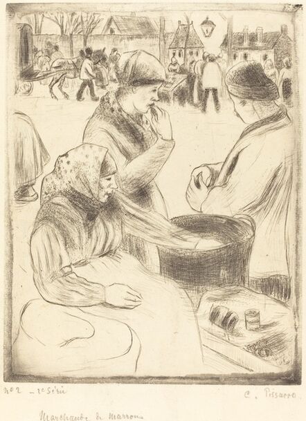 Camille Pissarro, ‘Chestnut Vendors (Marchands de marrons)’, 1878