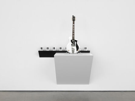 Haim Steinbach, ‘Untitled (piano mugs, David Bowie guitar)’, 2019