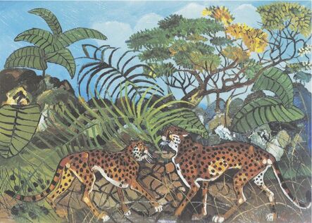 Antonio Ligabue, ‘Leopardi nella foresta’, 1962