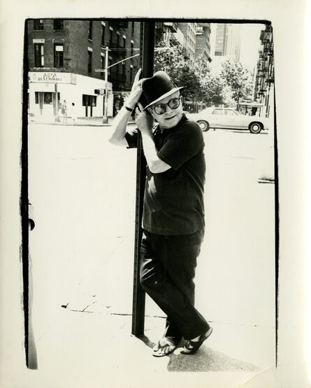 Andy Warhol, ‘Andy Warhol, Photograph of Truman Capote Leaning on a Street Lamp, 1980’, 1980