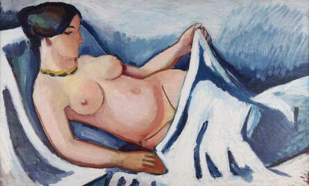 August Macke, ‘Akt liegend  (Reclining Nude)’, 1912