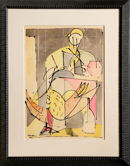 Romare Bearden, ‘Figure with Bird’, ca. 1946