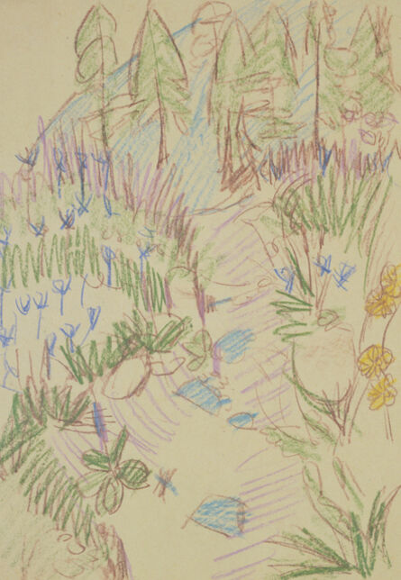 Ernst Ludwig Kirchner, ‘Blumengarten und Spaziergänger (Flower Garden and Strollers)’, 1919