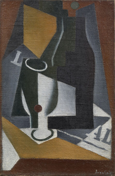 Juan Gris, ‘Bouteille, verre et journal’, 1918