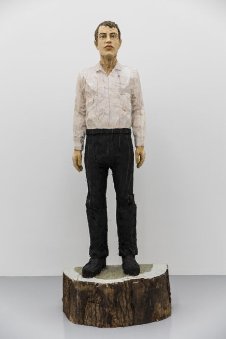 Stephan Balkenhol, ‘Man with black trousers and white shirt’, 2016