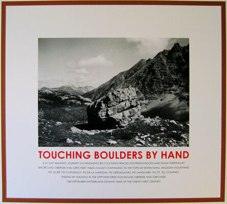 Hamish Fulton, ‘Touching Boulders by Hand, Switzerland’, 2007