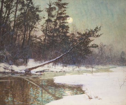 Walter Launt Palmer, ‘Moonrise Over a Snowy Landscape’, Late 19th century