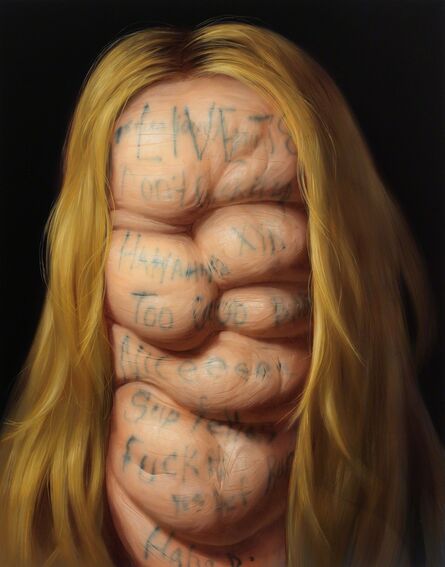 Christian Rex van Minnen, ‘Self Portrait with Instagram Live Feed Comments in Blonde’, 2017