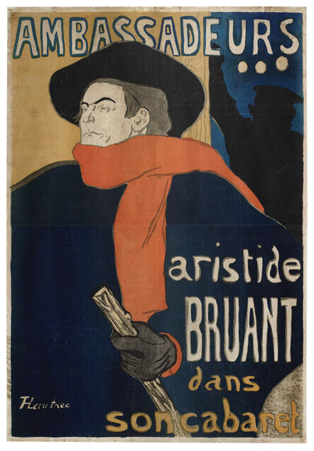 Henri de Toulouse-Lautrec, ‘Ambassadeurs: Aristide Bruant (Delteil 343; Adriani 3; Wittrock P4)’, 1892