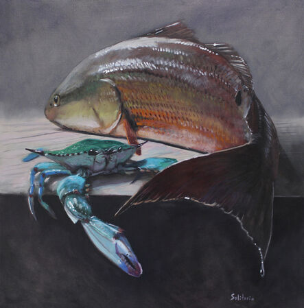Billy Solitario, ‘Golden Redfish and Green Blue Crab’, 2019