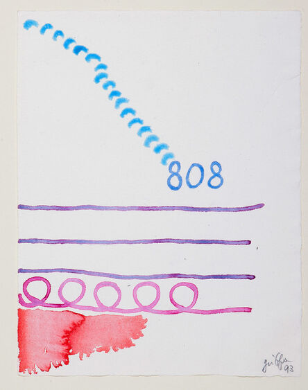 Giorgio Griffa, ‘Tre linee con arabesco n. 808’, 1993