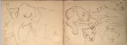 Indra Dugar, ‘Rare animal drawing by Old Bengal Artist Indra Dugar’, 1976